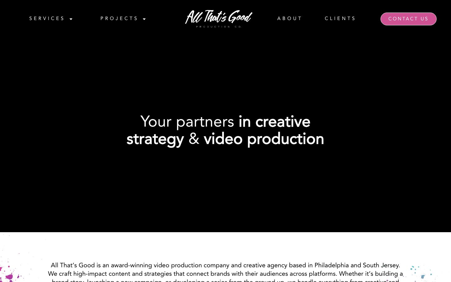 All That's Good Productions website screenshot